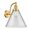 Cone Sconce shown in the Satin Gold finish with a Clear shade