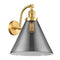 Cone Sconce shown in the Satin Gold finish with a Plated Smoke shade