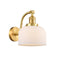 Bell Sconce shown in the Satin Gold finish with a Matte White shade