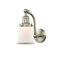 Canton Sconce shown in the Brushed Satin Nickel finish with a Matte White shade