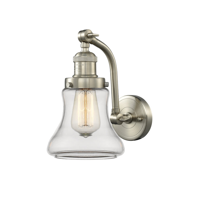 Bellmont Sconce shown in the Brushed Satin Nickel finish with a Clear shade