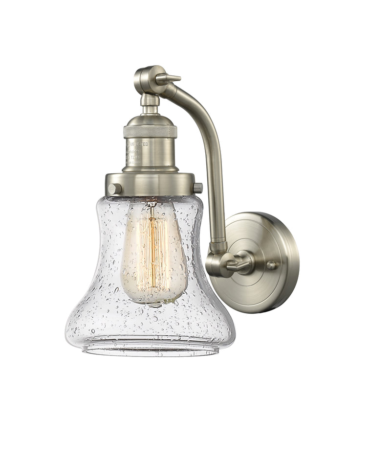 Innovations Lighting Bellmont 1-100 watt 6.5 inch Brushed Satin Nickel Sconce with Seedy glass and Solid Brass 180 Degree Adjustable Swivels 5151WSNG194