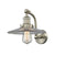 Halophane Sconce shown in the Brushed Satin Nickel finish with a Clear Halophane shade