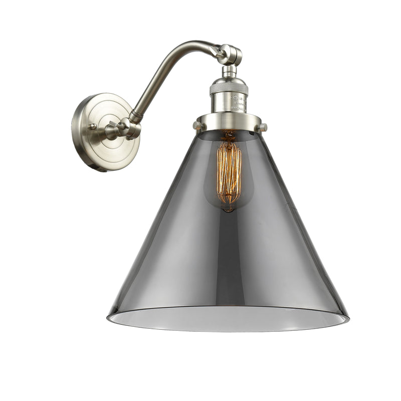 Cone Sconce shown in the Brushed Satin Nickel finish with a Plated Smoke shade
