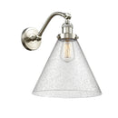 Cone Sconce shown in the Brushed Satin Nickel finish with a Seedy shade