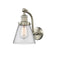 Cone Sconce shown in the Brushed Satin Nickel finish with a Clear shade