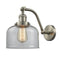 Bell Sconce shown in the Brushed Satin Nickel finish with a Clear shade