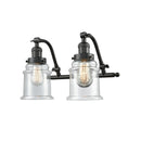 Canton Bath Vanity Light shown in the Oil Rubbed Bronze finish with a Clear shade