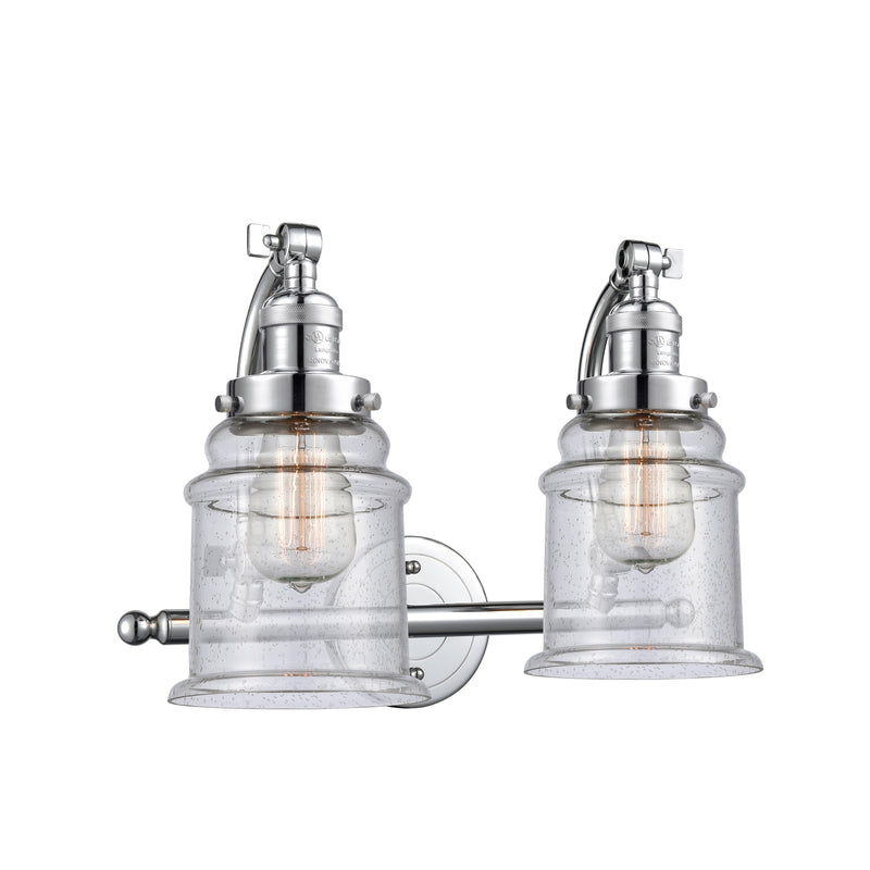 Canton Bath Vanity Light shown in the Polished Chrome finish with a Seedy shade