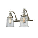 Canton Bath Vanity Light shown in the Brushed Satin Nickel finish with a Clear shade