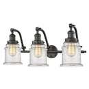 Canton Bath Vanity Light shown in the Oil Rubbed Bronze finish with a Seedy shade