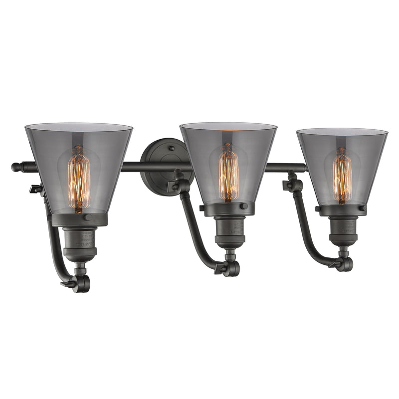 Innovations Lighting Small Cone 3 Light Bath Vanity Light Part Of The Franklin Restoration Collection 515-3W-OB-G63-LED