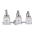 Canton Bath Vanity Light shown in the Polished Chrome finish with a Clear shade