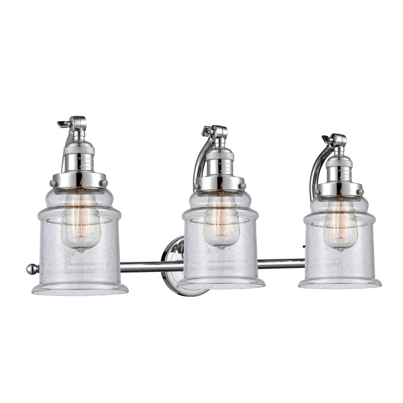 Canton Bath Vanity Light shown in the Polished Chrome finish with a Seedy shade