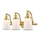 Canton Bath Vanity Light shown in the Satin Gold finish with a Matte White shade
