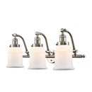 Canton Bath Vanity Light shown in the Brushed Satin Nickel finish with a Matte White shade