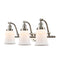 Canton Bath Vanity Light shown in the Brushed Satin Nickel finish with a Matte White shade