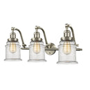 Canton Bath Vanity Light shown in the Brushed Satin Nickel finish with a Seedy shade