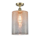 Cobbleskill Semi-Flush Mount shown in the Antique Brass finish with a Mercury shade