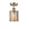 Cobbleskill Semi-Flush Mount shown in the Antique Brass finish with a Mercury shade