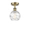 Deco Swirl Semi-Flush Mount shown in the Antique Brass finish with a Clear shade