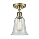 Hanover Semi-Flush Mount shown in the Antique Brass finish with a Fishnet shade