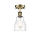 Ellery Semi-Flush Mount shown in the Antique Brass finish with a Seedy shade