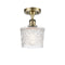 Niagra Semi-Flush Mount shown in the Antique Brass finish with a Clear shade