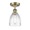 Brookfield Semi-Flush Mount shown in the Antique Brass finish with a Clear shade