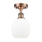 Belfast Semi-Flush Mount shown in the Antique Copper finish with a Matte White shade