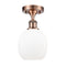 Belfast Semi-Flush Mount shown in the Antique Copper finish with a Matte White shade