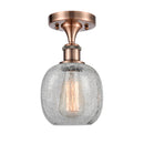 Belfast Semi-Flush Mount shown in the Antique Copper finish with a Clear Crackle shade