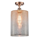 Cobbleskill Semi-Flush Mount shown in the Antique Copper finish with a Mercury shade