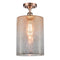 Cobbleskill Semi-Flush Mount shown in the Antique Copper finish with a Mercury shade