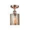 Cobbleskill Semi-Flush Mount shown in the Antique Copper finish with a Mercury shade