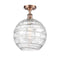 Deco Swirl Semi-Flush Mount shown in the Antique Copper finish with a Clear shade