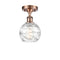 Deco Swirl Semi-Flush Mount shown in the Antique Copper finish with a Clear shade