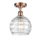 Deco Swirl Semi-Flush Mount shown in the Antique Copper finish with a Clear shade