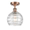 Deco Swirl Semi-Flush Mount shown in the Antique Copper finish with a Clear shade