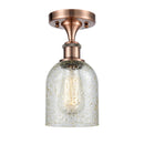 Caledonia Semi-Flush Mount shown in the Antique Copper finish with a Mica shade