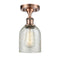 Caledonia Semi-Flush Mount shown in the Antique Copper finish with a Mica shade