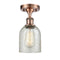 Caledonia Semi-Flush Mount shown in the Antique Copper finish with a Mica shade