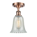 Hanover Semi-Flush Mount shown in the Antique Copper finish with a Mouchette shade