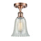 Hanover Semi-Flush Mount shown in the Antique Copper finish with a Mouchette shade