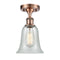 Hanover Semi-Flush Mount shown in the Antique Copper finish with a Fishnet shade