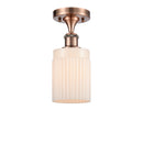 Hadley Semi-Flush Mount shown in the Antique Copper finish with a Matte White shade
