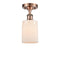 Hadley Semi-Flush Mount shown in the Antique Copper finish with a Matte White shade
