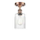 Hadley Semi-Flush Mount shown in the Antique Copper finish with a Clear shade