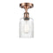 Hadley Semi-Flush Mount shown in the Antique Copper finish with a Clear shade