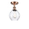 Waverly Semi-Flush Mount shown in the Antique Copper finish with a Clear shade